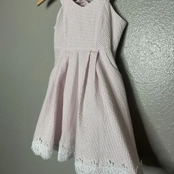 Rare editions Easter Spring Dress Pink White Size 7 - Picture 6 of 11